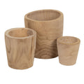 Set of Planters Natural Paolownia wood 32 x 32 x 32 cm (3 Units)