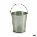 Planter Bucket Silver Zinc 15,5 x 11 x 11 cm (72 Units)