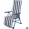 Sun-lounger Aktive White Navy Blue Reclining Striped 147 x 70 x 48 cm (2 Units)