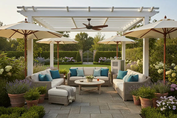 Outdoor fans parasols air con