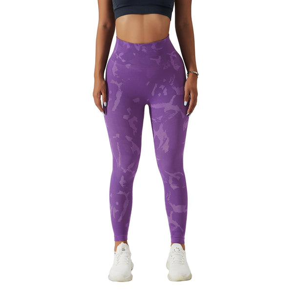 Camouflage Peach Hip Raise Fitness Pants Women's Quick-drying