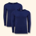 2 Pack Men's Thermal Underwear Long Sleeve Tops Warm Durable Baselayer Insulated Brushed Yarn for Running Hiking Cold Weather Sportswear Durable Winter Clothing Small to XXL White Black Grey Navy by Heatwave Thermalwear