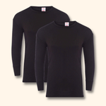 2 Pack Men's Thermal Underwear Long Sleeve Tops Warm Durable Baselayer Insulated Brushed Yarn for Running Hiking Cold Weather Sportswear Durable Winter Clothing Small to XXL White Black Grey Navy by Heatwave Thermalwear