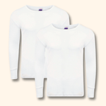2 Pack Men's Thermal Underwear Long Sleeve Tops Warm Durable Baselayer Insulated Brushed Yarn for Running Hiking Cold Weather Sportswear Durable Winter Clothing Small to XXL White Black Grey Navy by Heatwave Thermalwear