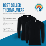 2 Pack Men's Thermal Underwear Long Sleeve Tops Warm Durable Baselayer Insulated Brushed Yarn for Running Hiking Cold Weather Sportswear Durable Winter Clothing Small to XXL White Black Grey Navy by Heatwave Thermalwear