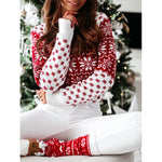 Women Sweater Christmas Snowflake Knitted Long Sleeve O Neck Ladies Jumper Fashion Casual Winter Autumn Printed Pullover Clothes