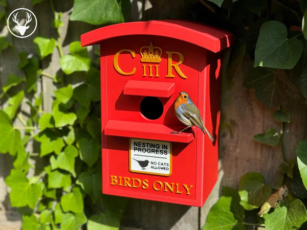 UK Postbox Bird Box | Unique Birdhouse for Gardens & Bird Lovers | Garden Decor | Nest Box | Christmas Gift Idea