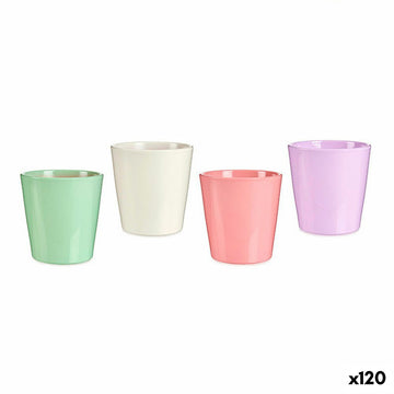 Plant pot Pink Lilac White Green Clay (16,5 x 16 x 16,5 cm) (120 Units)