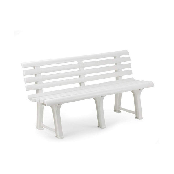 Bench with backrest IPAE Progarden ORCHIDEA White polypropylene (145 x 49 x 74 cm)