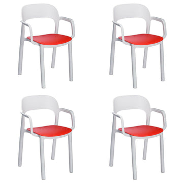 Garden chair Garbar Ona White Red polypropylene 56 x 79 x 52 cm (4 Units)