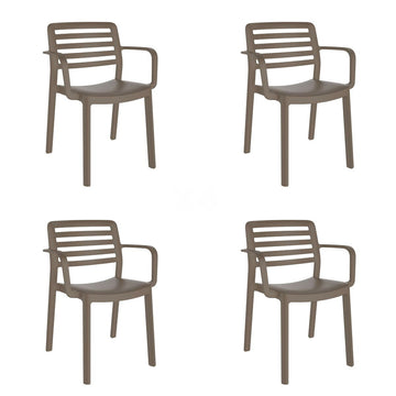 Garden chair Garbar Wind Chocolate polypropylene 58 x 78 x 54 cm (4 Units)