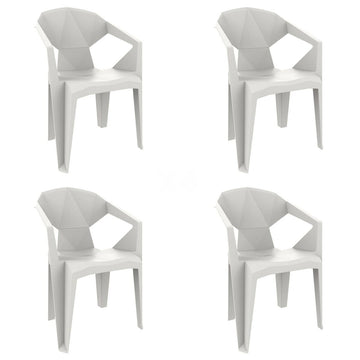 Garden chair Garbar Delta White polypropylene 53 x 80 x 55 cm (4 Units)