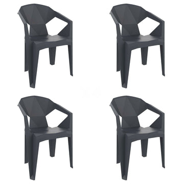 Garden chair Garbar Delta Dark grey polypropylene (4 Units)