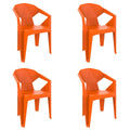 Garden chair Garbar Delta Orange polypropylene 53 x 80 x 55 cm (4 Units)