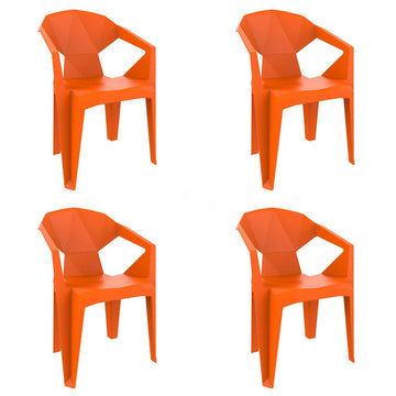 Garden chair Garbar Delta Orange polypropylene 53 x 80 x 55 cm (4 Units)