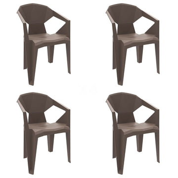 Garden chair Garbar Delta Chocolate polypropylene 53 x 80 x 55 cm (4 Units)