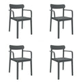 Garden chair Garbar Elba Dark grey polypropylene 56 x 80 x 53 cm (4 Units)