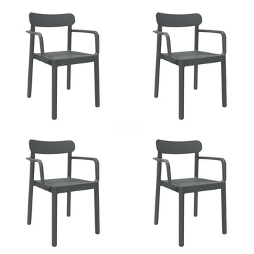 Garden chair Garbar Elba Dark grey polypropylene 56 x 80 x 53 cm (4 Units)