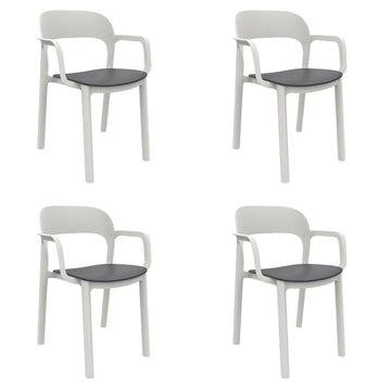 Garden chair Garbar Ona White Dark grey polypropylene 56 x 79 x 52 cm (4 Units)