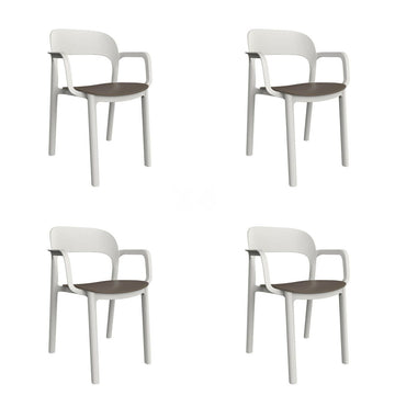 Garden chair Garbar Ona White Chocolate polypropylene 56 x 79 x 52 cm (4 Units)