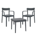 Table set with chairs Garbar Alba-Elba Dark grey 3 Pieces