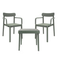 Table set with chairs Garbar Alba-Elba Grey 3 Pieces