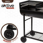 Coal Barbecue with Wheels Aktive Plastic Enamelled Metal 97 x 96 x 42 cm Black