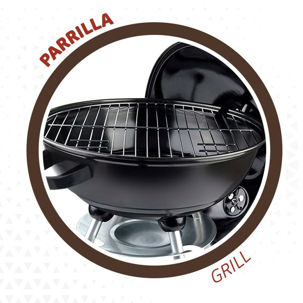 Coal Barbecue with Wheels Aktive Enamelled Metal 46 x 89 x 46 cm Black