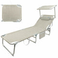 Beach sunbed Colorbaby Foldable Beige 188 x 58 x 30 cm