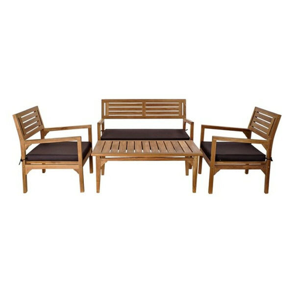 Table Set with 3 Armchairs DKD Home Decor Teak 127 x 72 x 88 cm (4 pcs)