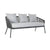 Sofa and table set DKD Home Decor MB-179039 Grey Garden Polyester Rope Aluminium (151,5 x 72 x 70 cm) (4 pcs)