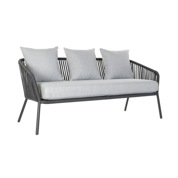 Sofa and table set DKD Home Decor MB-179039 Grey Garden Polyester Rope Aluminium (151,5 x 72 x 70 cm) (4 pcs)