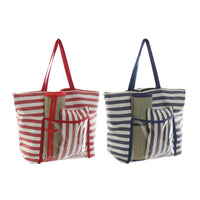 Beach Bag DKD Home Decor 55 x 17 x 35 cm Canvas Red Blue PVC (2 Units)