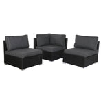 Garden sofa DKD Home Decor 300 x 150 x 65,5 cm 71 x 81 x 67 cm Steel Tempered Glass