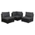 Garden sofa DKD Home Decor 300 x 150 x 65,5 cm 71 x 81 x 67 cm Steel Tempered Glass