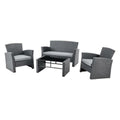 Table Set with 3 Armchairs DKD Home Decor Grey 124 x 72 x 75 cm 121 x 63 x 73 cm synthetic rattan