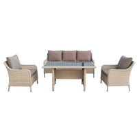 Table Set with 3 Armchairs DKD Home Decor 175 x 73 x 81 cm