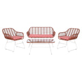 Table Set with 3 Armchairs DKD Home Decor 124 x 74 x 84 cm Metal synthetic rattan