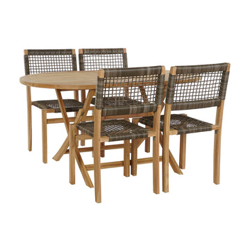 Table set with 4 chairs DKD Home Decor 90 cm 150 x 90 x 75 cm