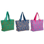 Beach Bag DKD Home Decor Blue Green Orange Fuchsia 55 x 14 x 35 cm (3 Units)