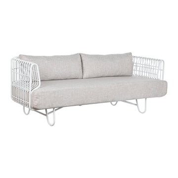 Sofa Home ESPRIT White Beige Metal 180 x 66 x 66 cm