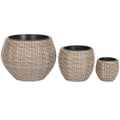 Set of Planters Home ESPRIT polypropylene Rattan 49 x 49 x 36 cm