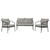 Table Set, Desk and 2 Chairs Home ESPRIT Steel 121 x 70 x 75 cm