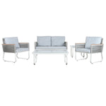 Table Set with 3 Armchairs Home ESPRIT Grey Steel Polycarbonate 128 x 69 x 79 cm