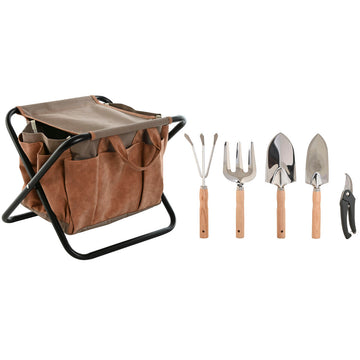 Garden tool kit Home ESPRIT 7 Pieces Brown 40 x 28 x 35 cm