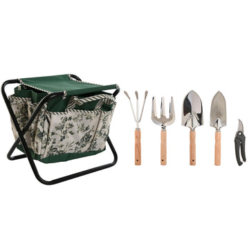 Garden tool kit Home ESPRIT 7 Pieces White Green 40 x 28 x 35 cm