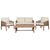 Table Set with 3 Armchairs Home ESPRIT Brown Rope Acacia 138 x 79 x 83 cm