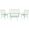 Table Set with 3 Armchairs Home ESPRIT Mint Metal 115 x 53 x 83 cm