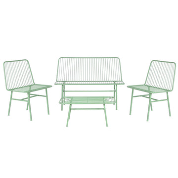 Table Set with 3 Armchairs Home ESPRIT Mint Metal 115 x 53 x 83 cm