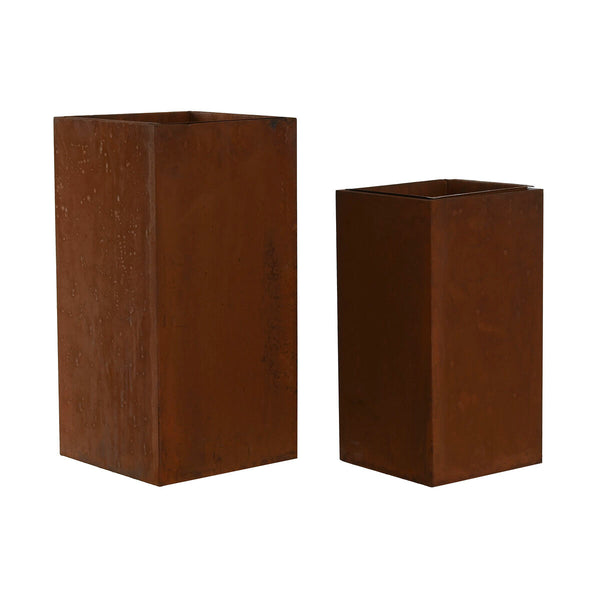 Set of Planters Home ESPRIT Metal 25 x 25 x 50 cm (2 Units)